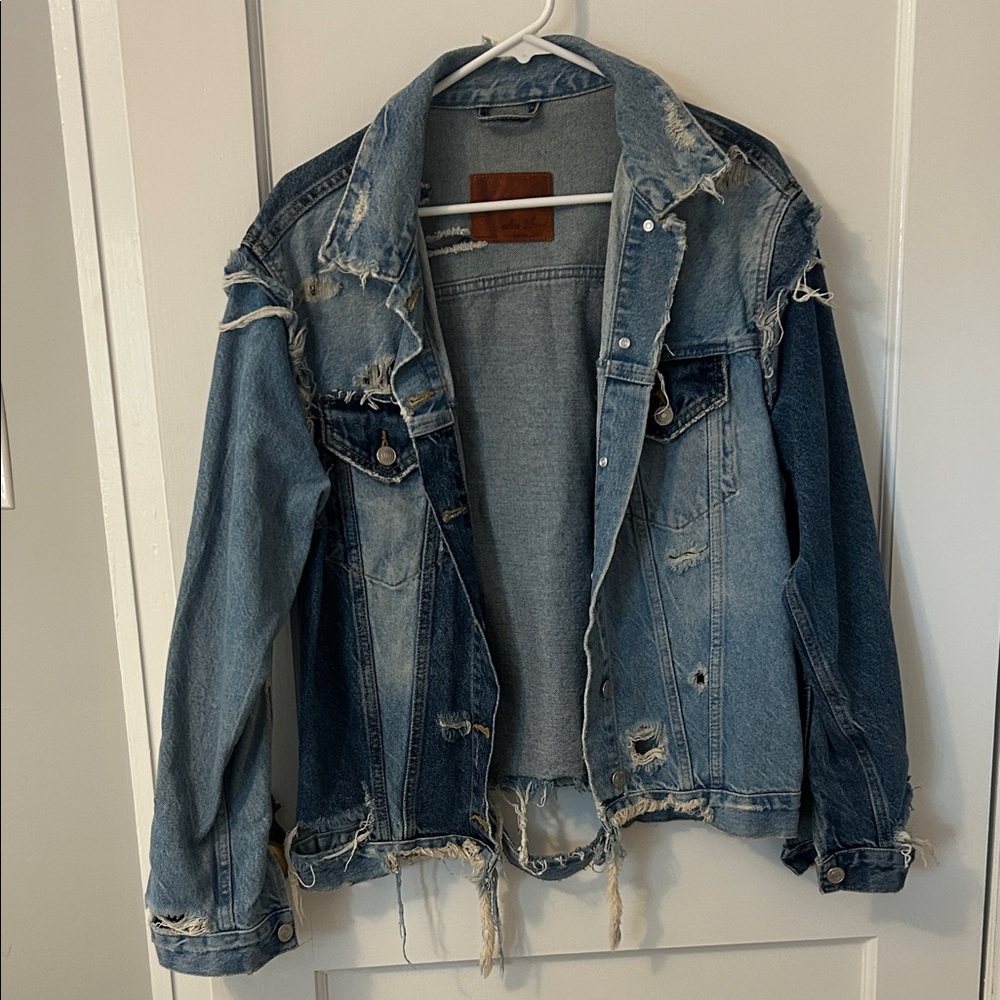 Zara Distressed Jean Jacket